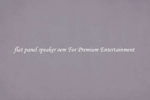 flat panel speaker oem For Premium Entertainment 