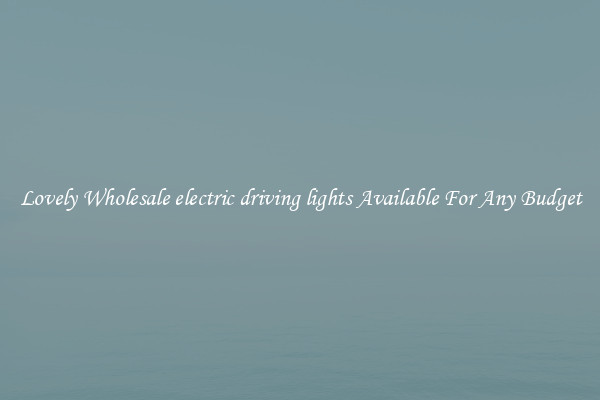Lovely Wholesale electric driving lights Available For Any Budget