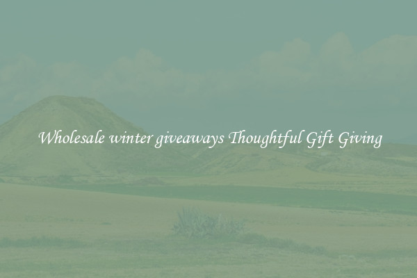 Wholesale winter giveaways Thoughtful Gift Giving