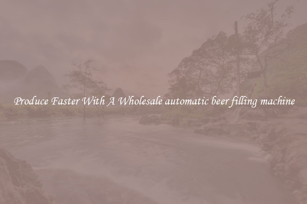 Produce Faster With A Wholesale automatic beer filling machine