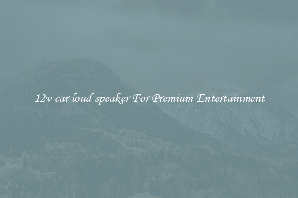 12v car loud speaker For Premium Entertainment