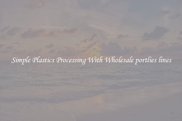 Simple Plastics Processing With Wholesale portlies lines